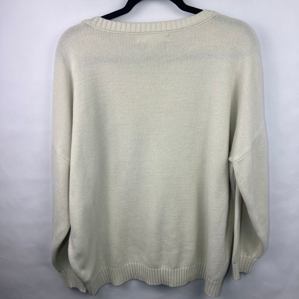 Saltwater Luxe Sun Sand Surf Sweater, Cream, 100% Acrylic Beach Coastal Pullover - Picture 8 of 14